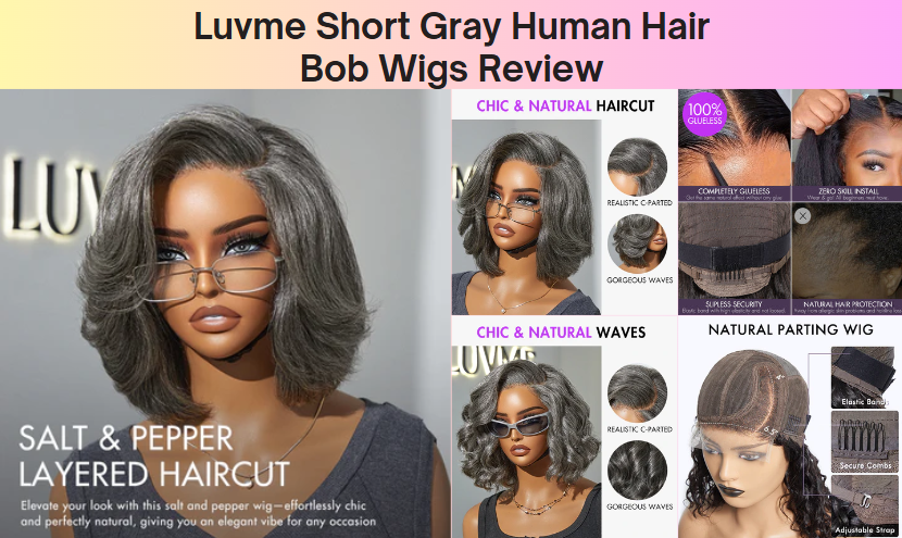 Luvme Short Gray Human Hair Bob Wigs Review